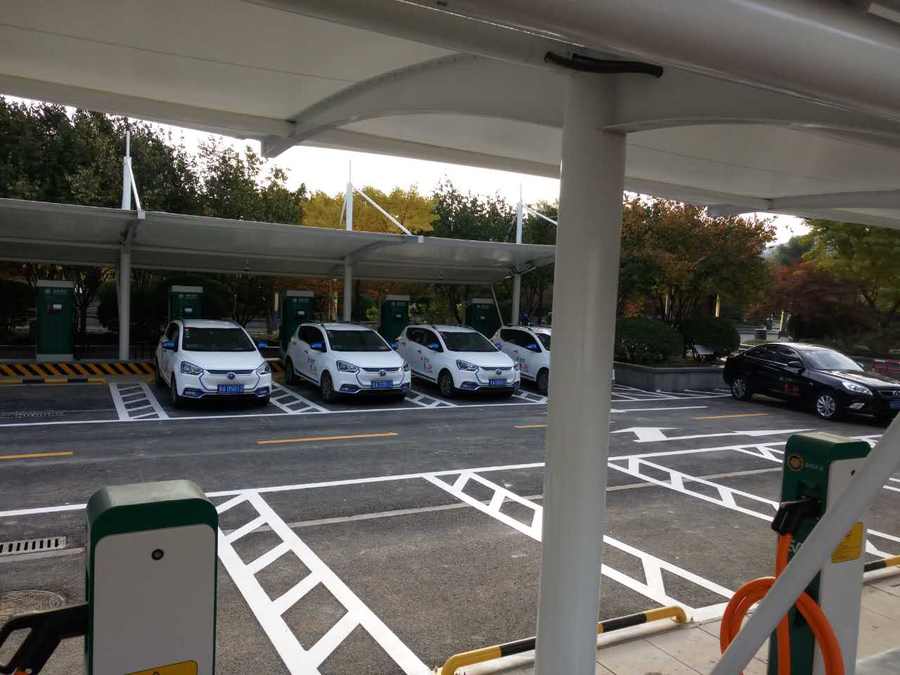 PTFE膜結構車棚–陜西榆林膜結構停車棚竣工驗收合格